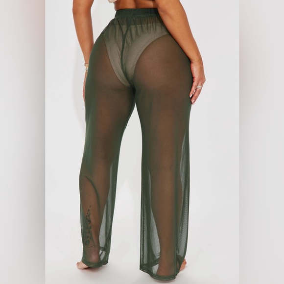 Mesh Coverup Pants - olive - Picture 2 of 3
